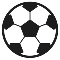 Black soccer ball silhouette design ideal for sports branding and football themed projects