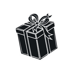Gift Box Silhouette Vector Illustration – Simple Black Design

