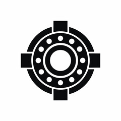 Wheel Bearing vector silhouette illustration isolated on white background