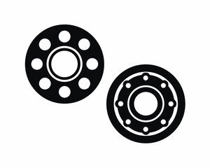 Wheel Bearing vector silhouette illustration isolated on white background