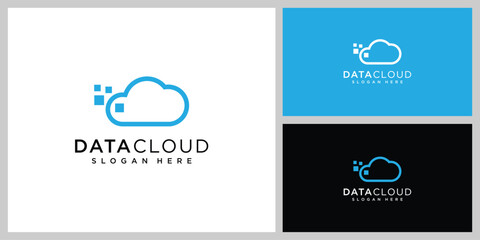 data cloud logo vector design template
