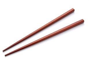 Pair of reddish-brown wooden chopsticks