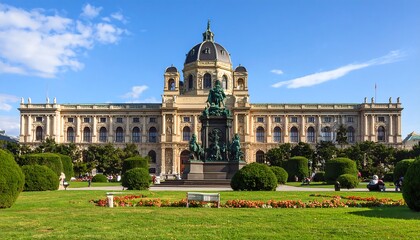 Historic museum building, sunny day