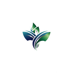 Abstract Green Leaf Eco Icon Design