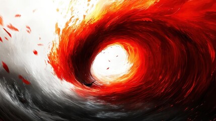 Fiery Vortex: Abstract Wave Painting