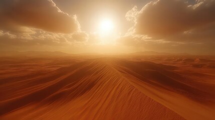 Desert Sunset: Golden Sandscape