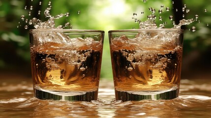 Golden Beverage Splash
