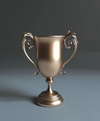Winner golden cup realistic illustration. Victory symbol. Champion trophy goblets reward 3d model on grey background