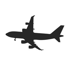 Silhouette of a large passenger jet airplane in flight aircraft aviation