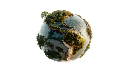 Miniature Earth Lush Green Landscape Waterfalls Nature