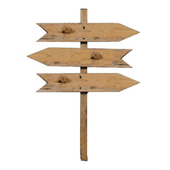 wooden direction sign with nothing written on it 