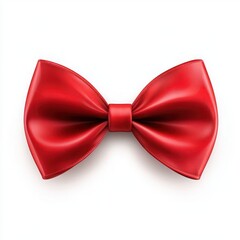 Elegant Red Bow Tie on White Background for Formal Attire and Fashion Accessories