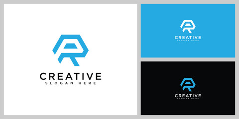 initial letter R logo vector design
