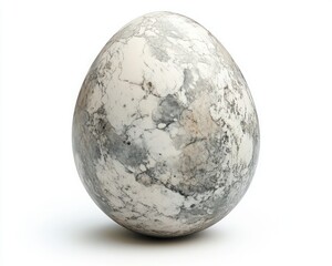 Elegant Gray Marble Egg with Intricate Texture and Smooth Surface for Unique Decorative Display and Artful Photography
