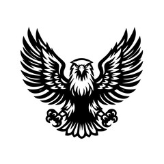 Obraz premium A fierce eagle in flight with wings spread wide