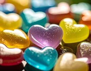 Assorted Colorful Candy Hearts