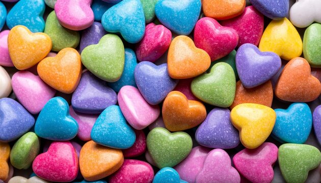 Assorted Colorful Candy Hearts