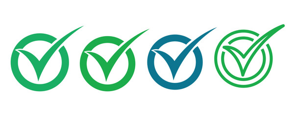 Bright green check mark in a circle, signifying approval, confirmation, or correctness.  © skilleddesigner90