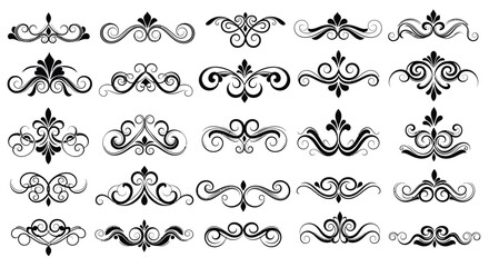 Elegant Vector Floral Ornaments Collection for Graphic Design and Decoration Perfect for Invitations and Artistic Projects