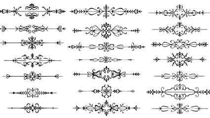 Ornate decorative dividers with floral and scrollwork elements vintage