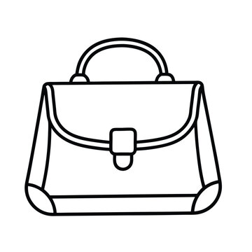 recommend clip art: handbag line art vector, minimalist fashion accessory icon for apparel and retail design