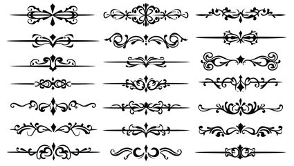 Obraz premium Ornate decorative flourishes and dividers ornaments embellishments