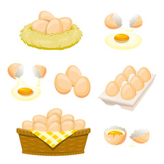 set of egg illustration and cartoon