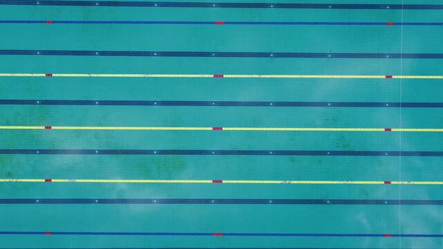 aerial view of a empty Open Air Swimming Pool Background. Top view of swimming pool.