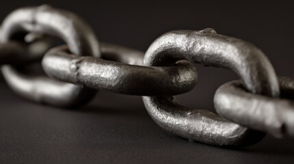 Industrial large chainlink with thick metal loops interlocking, welded for durability and strength,