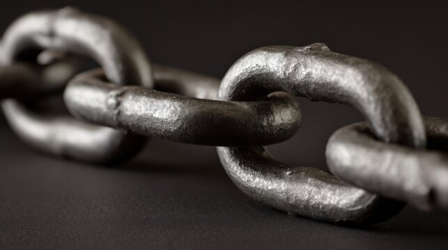 Industrial large chainlink with thick metal loops interlocking, welded for durability and strength,