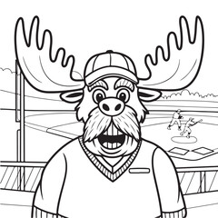 vector illustration of an animal in baseball