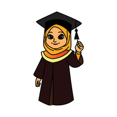 cute cartoon illustration design bachelor icon vector