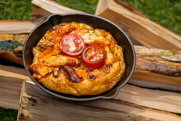 ピッツア　Make homemade pizza outdoors in the oven