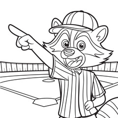 vector illustration of an animal in baseball