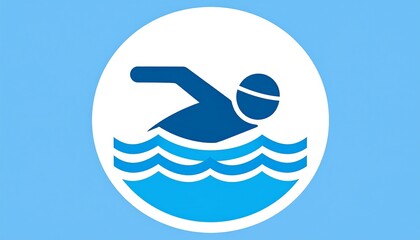 Symbolic illustration of a swimmer in water, perfect for summer activities