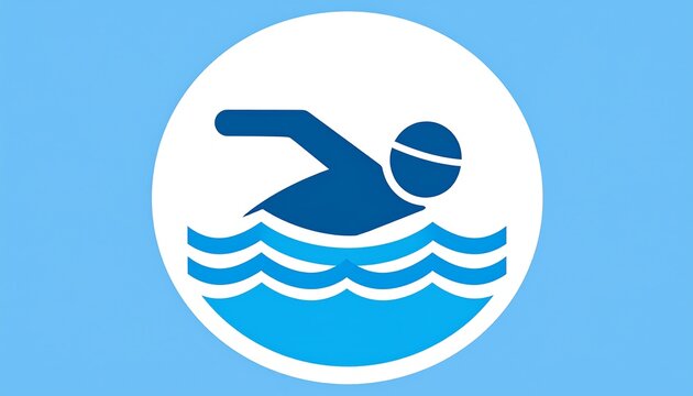 Symbolic illustration of a swimmer in water, perfect for summer activities - Powered by Adobe