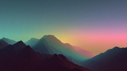Colorful mountain range at dawn (1)
