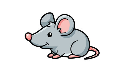Fototapeta premium Adorable Cartoon Mouse Sitting and Smiling. featuring mouse, rodent, animal and more, creating a perfect scene. This scene includes elements like cartoon, cute, illustration.