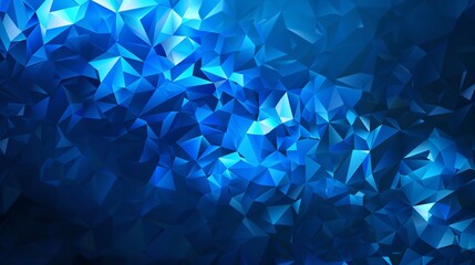 Obraz premium Cool blue abstract polygonal background with bright, icy highlights.
