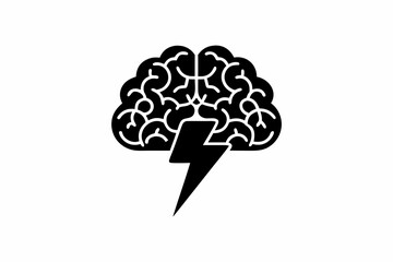 Cloud lightning icon vector silhouette illustration isolated on white background