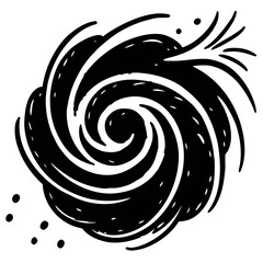 Grunge Swirl Black Ink Effect – Vector
