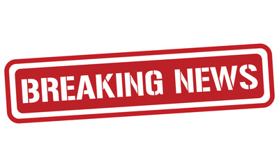 BREAKING NEWS red stamp text vector, rubber stamp