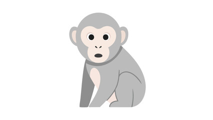 Fototapeta premium Cute cartoon monkey sitting on white background. featuring monkey, primate, animal and more, creating a perfect scene. This scene includes elements like cute, cartoon, illustration.
