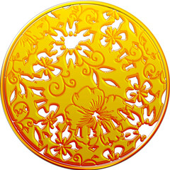 3d Floral mandala round ornament, it is offering a sleek, modern aesthetic perfect for luxury branding, fashion, 3d wall art and decor projects.