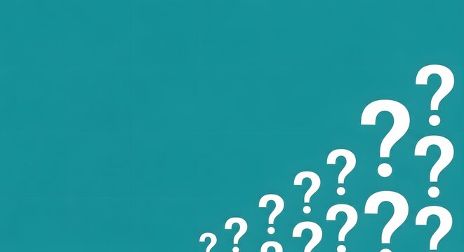 Multiple White Question Marks on Blue Gradient Background