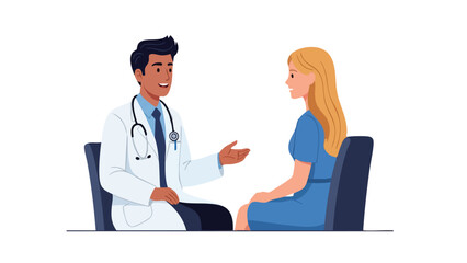 Obraz premium Doctor Consulting Patient in Medical Office. featuring doctor, patient, medical and more, creating a perfect scene. This scene includes elements like consultation, healthcare, hospital.