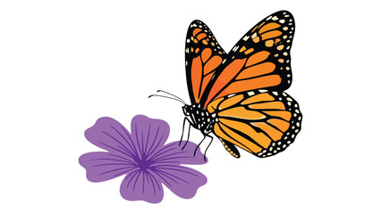 Monarch Butterfly on Purple Flower. featuring butterfly, monarch, insect and more, creating a perfect scene. This scene includes elements like nature, wildlife, animal.