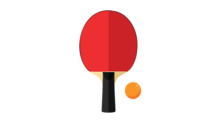 Red Ping Pong Paddle and Orange Ball. featuring ping pong, table tennis, paddle and more, creating a perfect scene.