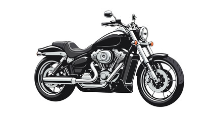 Obraz premium Sleek Black Cruiser Motorcycle Illustration. featuring motorcycle, bike, cruiser and more, creating a perfect scene. This scene includes elements like chopper, custom, engine.