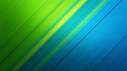 A dynamic abstract background with green and blue diagonal stripes and a motion blur effect. A modern and energetic design representing speed, technology, and movement.